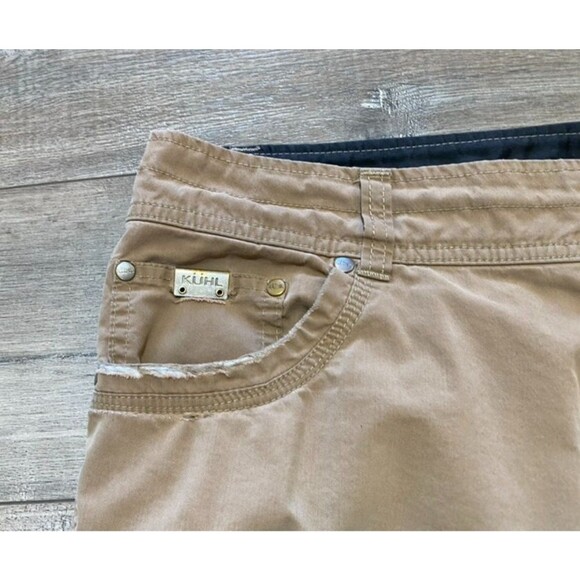Kuhl Renegade Klassik Mens 36X32 Chino Khaki Beige Hiking Cargo Pant DISTRESSED - Picture 3 of 12